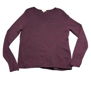 14th & Union Long Sleeve Knit V-Neck Sweater Top Large